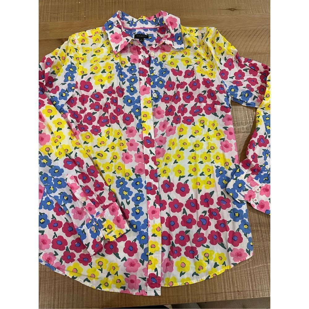 Talbots Floral Button Down